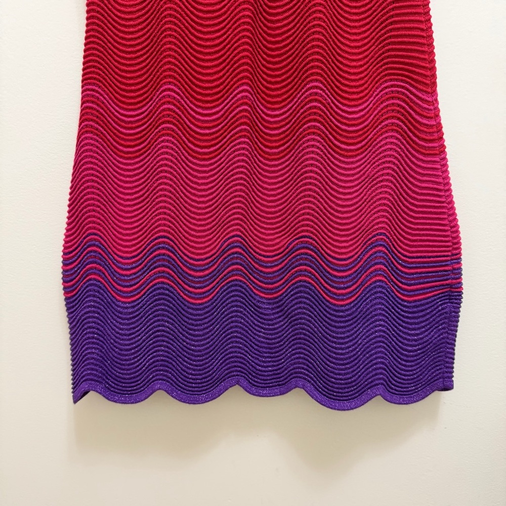 TORN by Ronny Kobo Hope Colorblock Scalloped Knit Mini Dress Sleeveless Size M - Picture 7 of 10
